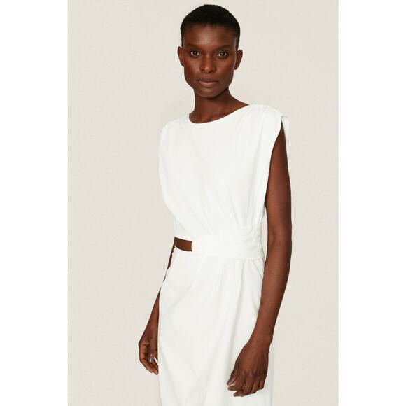 Love, Whit by Whitney Port White Cut Out Sleeveless Sheath Midi Dress Size S - Picture 3 of 14